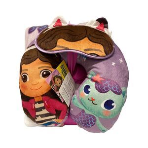 Gabby's Dollhouse - Licensed 3-Piece Kids Character Travel Set, with Neck Pillow